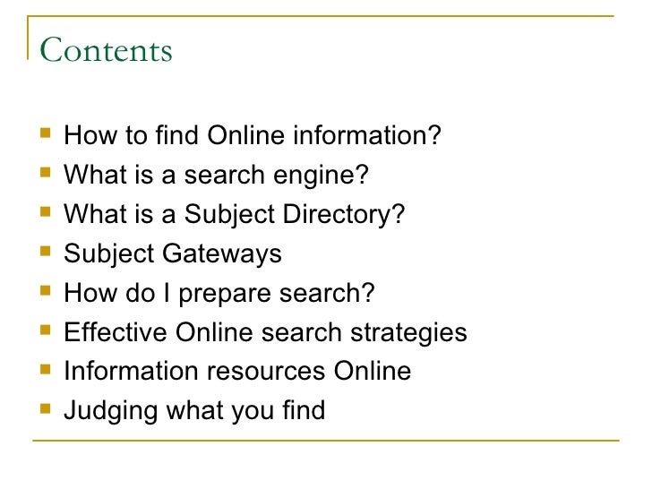 Searching techniques