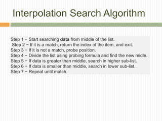 Searching techniques in Data Structure And Algorithm | PPTX