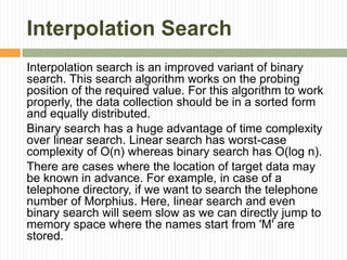Searching techniques in Data Structure And Algorithm | PPTX