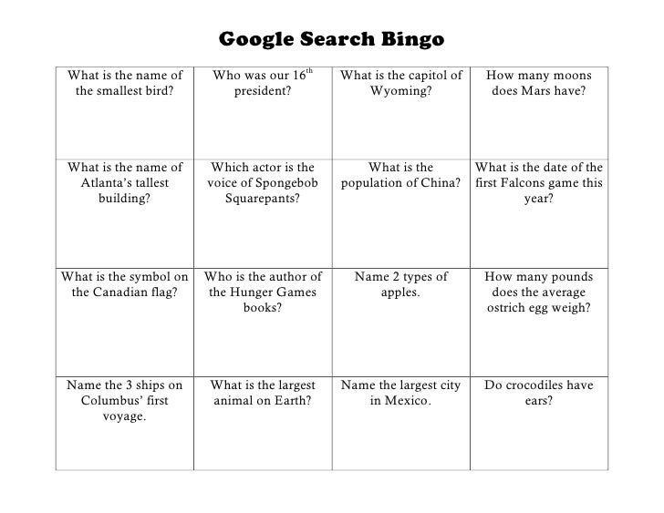 Bingo Search Bingo Search
