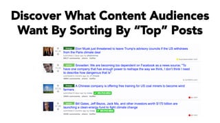 Discover What Content Audiences
Want By Sorting By “Top” Posts
 