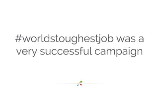 #worldstoughestjob was a 
very successful campaign 
 