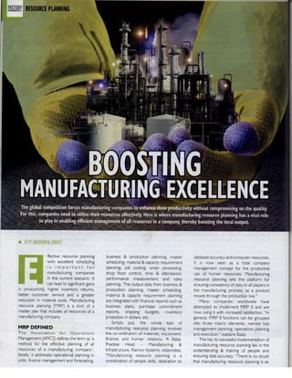 Boosting Manufacturing Excellence
