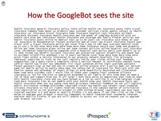 How the GoogleBot sees the site
 