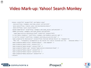 Video Mark-up: Yahoo! Search Monkey
 