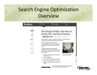 Search Engine Optimization
Overview

 