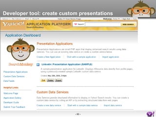 Developer tool: create custom presentations 