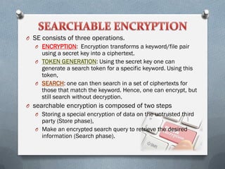 Search on encrypted data | PPT