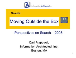 Search:	


                                        go




              Carl Frappaolo
        Information Architected, Inc.
                Boston, MA
                                              1
 