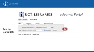 Type the
journal title
 