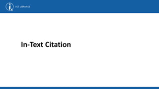 In-Text Citation
 