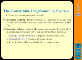 Solvers and Applications with CP | PDF