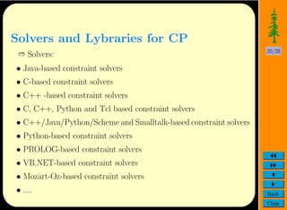 Solvers and Applications with CP | PDF