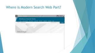 Where is Modern Search Web Part?
 