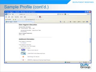 Sample Profile (cont’d.)
 