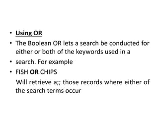 Search strategy with boolean method | PPTX | Search | Internet