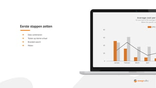➜ Data combineren
➜ Testen op kleine schaal
➜ Branded search
➜ Meten
Eerste stappen zetten
 