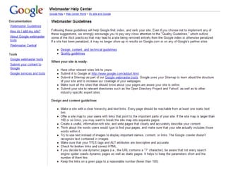 Webmaster Guidelines 