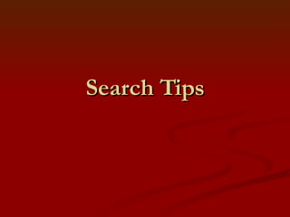 Search Tips 