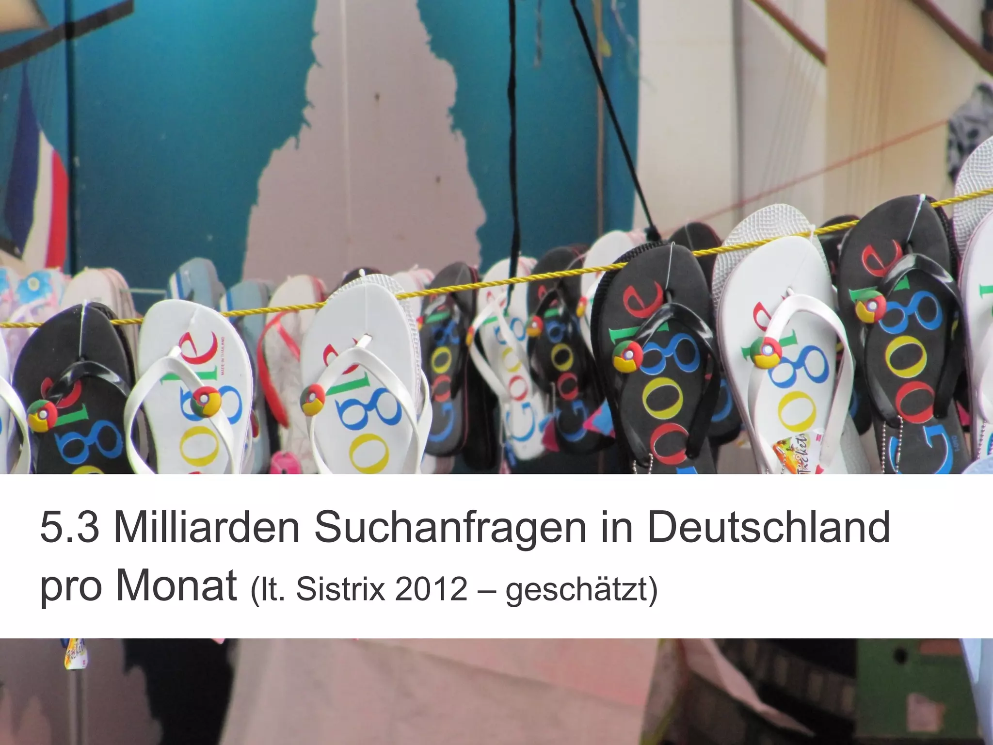 5.3 Milliarden Suchanfragen in Deutschland
pro Monat (lt. Sistrix 2012 – geschätzt)
 