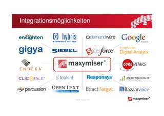 Integrationsmöglichkeiten




                   Copyright Maxymiser 2013
 