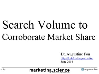 Augustine Fou- 1 -
Dr. Augustine Fou
http://linkd.in/augustinefou
June 2014
Search Volume to
Corroborate Market Share
 