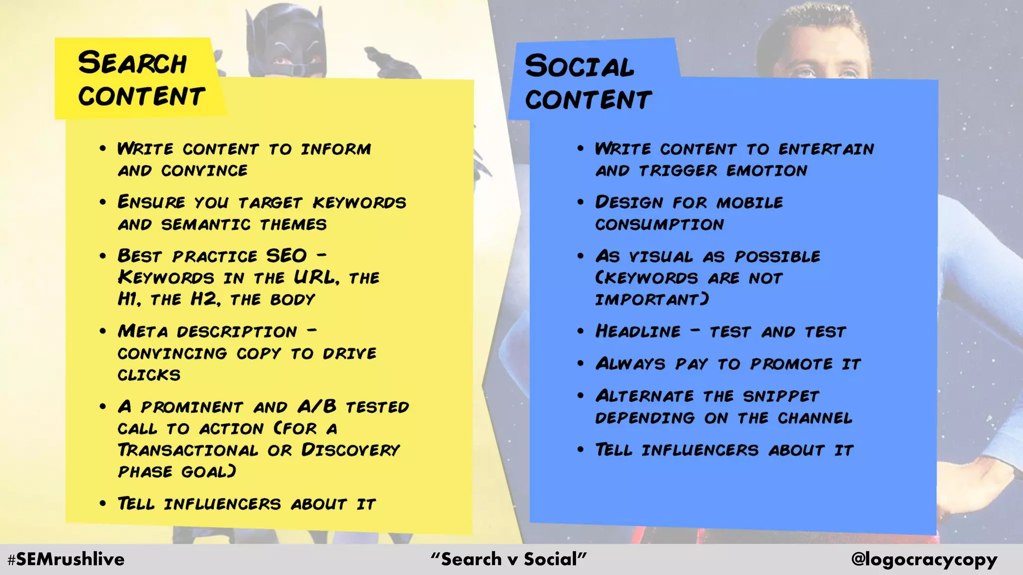 #SEMrushlive “Search v Social” @logocracycopy
 