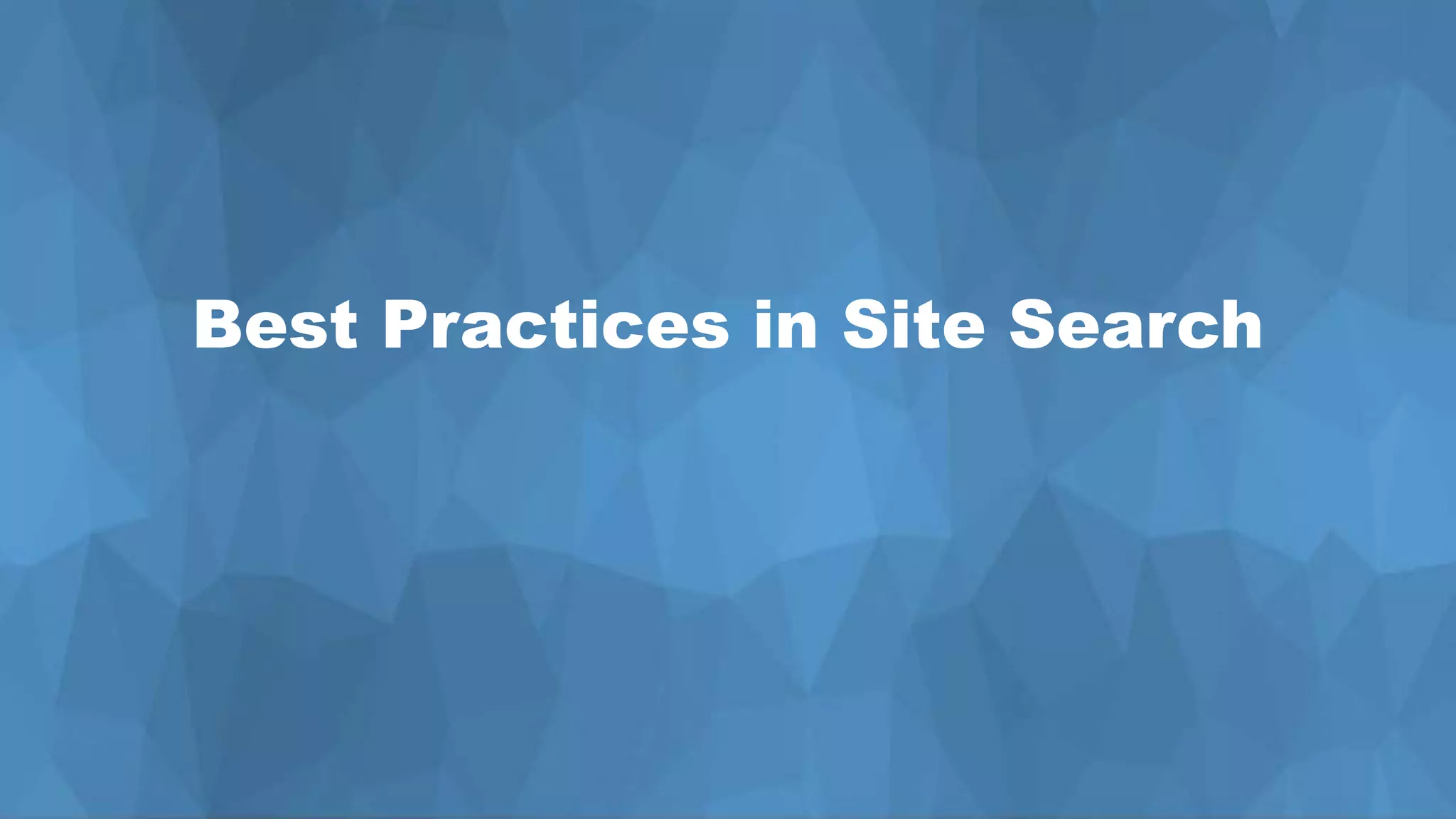 Project Definition Process
DescriptionBest Practices in Site Search
 