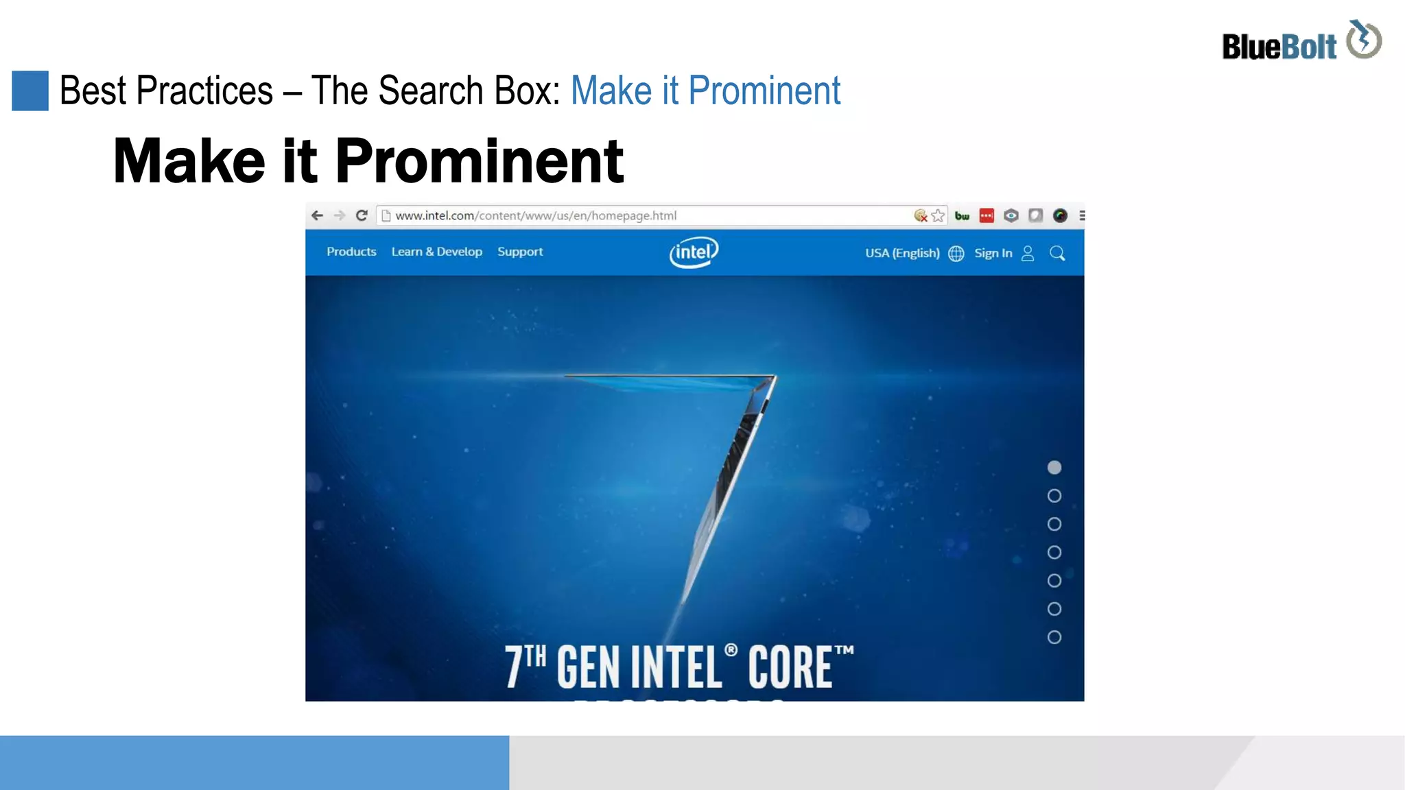 Best Practices – The Search Box: Make it Prominent
Make it Prominent
 