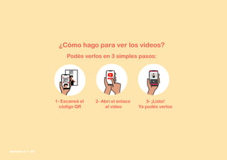 ¿Cómo hago para ver los videos?
Podés verlos en 3 simples pasos:
1- Escaneá el
código QR
2- Abrí el enlace
al video
3- ¡Listo!
Ya podés verlos
Señario II • 34
 