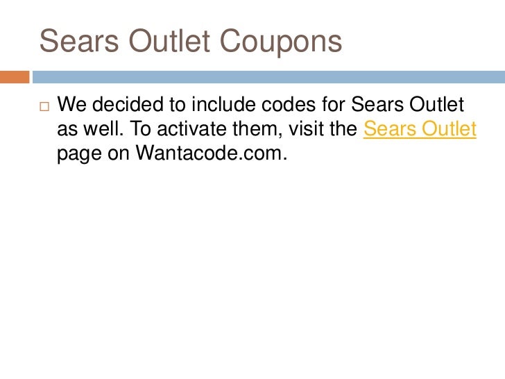 Sears Coupon Codes Current Promo Codes