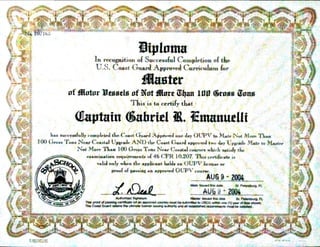 Sea school uscg master captain diploma
