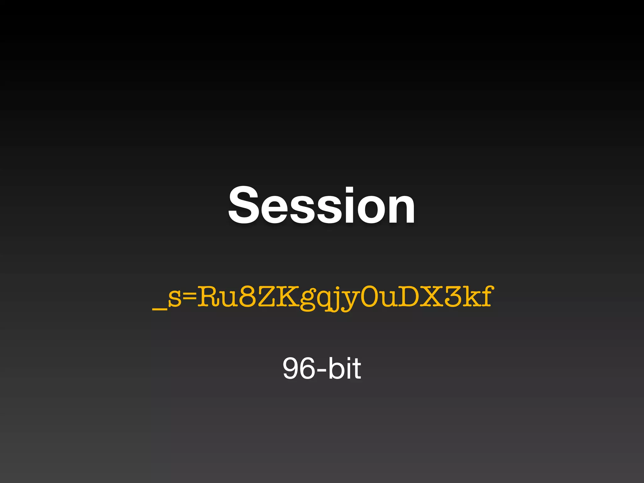 Session
_s=Ru8ZKgqjy0uDX3kf

       96-bit
 