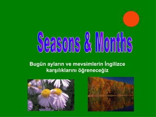 Bugün ayların ve mevsimlerin İngilizce karşılıklarını öğreneceğiz Seasons & Months 