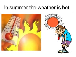 In summer the weather is hot.
 