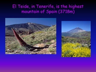 El Teide, in Tenerife, is the highest
mountain of Spain (3718m)
 