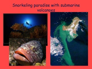 Snorkeling paradise with submarine
volcanoes
 