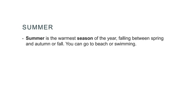 Seasons of the year for kids and children | PPTX | Weather | Science