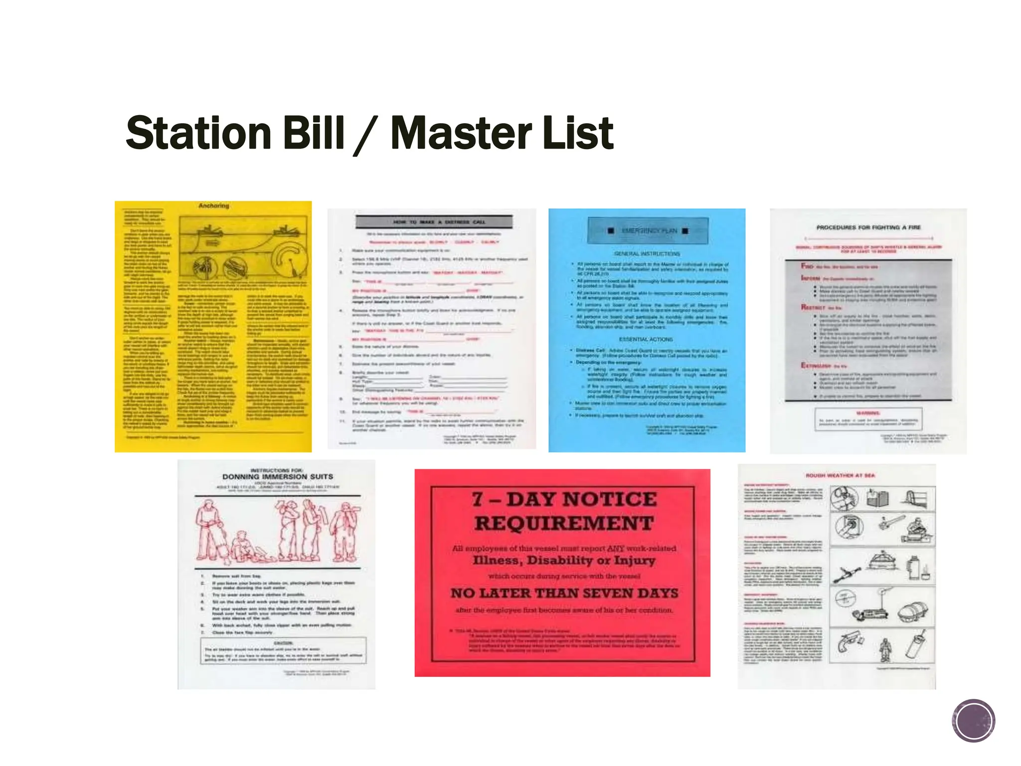 Station Bill / Master List
 