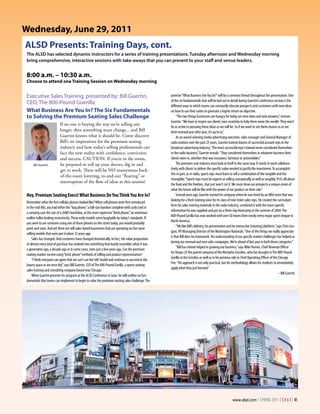Wednesday, June 29, 2011
ALSD Presents: Training Days, cont.
 The ALSD has selected dynamic instructors for a series of training presentations. Tuesday afternoon and Wednesday morning
 bring comprehensive, interactive sessions with take-aways that you can present to your staff and venue leaders.


 8:00 a.m. – 10:30 a.m.
 Choose to attend one Training Session on Wednesday morning


 Executive Sales Training, presented by: Bill Guertin,                                              premise “What Business Are You In?” will be a common thread throughout the presentation. One
                                                                                                    of the six fundamentals that will be laid out in detail during Guertin’s conference session is the
 CEO, The 800-Pound Guerilla
                                                                                                    different ways in which teams can constantly educate prospects and customers with new ideas
 What Business Are You in? The Six Fundamentals                                                     on how to use their suites to generate a higher return on objective.
 to Solving the Premium Seating Sales Challenge                                                          “The two things businesses are hungry for today are new ideas and new answers,” stresses
                                                                                                    Guertin. “We have to inspire our clients’ own creativity to help them move the needle. They won’t
                          If no one is buying the way we’re selling any
                                                                                                    be as active in pursuing these ideas as we will be. So if we want to see them choose us or see
                          longer, then something must change... and Bill                            their renewal year after year, it’s up to us.”
                          Guertin knows what it should be. Come discover                                 As an award-winning media advertising executive, sales manager and General Manager of
                          Bill’s six imperatives for the premium seating                            radio stations over the past 25 years, Guertin trained dozens of successful account reps in the
                          industry and how today’s selling professionals can                        broadcast advertising industry. “The most successful reps I trained never considered themselves
                          face the new reality with confidence, conviction                          in the radio business,” Guertin reveals. “They considered themselves in whatever business their
                          and success. CAUTION: If you’re in the room,                              clients were in, whether that was insurance, furniture or automobiles.”
      Bill Guertin        be prepared to roll up your sleeves, dig in and                                The premium seat industry must look at itself in the same way. It needs to work collabora-
                          get to work. There will be NO anonymous back-                             tively with clients to deliver the specific value needed to justify the investment. To accomplish
                                                                                                    this in part, as in radio, sports reps must learn to sell a combination of the tangible and the
                          of-the-room loitering, in-and-out “floating” or
                                                                                                    intangible. “Sports reps must be experts at selling conceptually as well as tangibly. If it’s all about
                          interruption of the flow of ideas at this session!
                                                                                                    the food and the freebies, that just won’t cut it. We must show our prospects a unique vision of
                                                                                                    what the future will be like with the power of our product on their side.”
 Hey, Premium Seating Execs! What Business Do You Think You Are In?                                      Several years ago, Guertin started his company when he was hired by an NBA team that was
                                                                                                    looking for a fresh training voice for its class of new ticket sales reps. He created the curriculum
 Remember what the first cellular phones looked like? When cell phones were first introduced
                                                                                                    from his sales training materials in the radio industry, combined it with the team-specific
 in the mid-80s, you had either the “bag phone,” a full-size handset complete with curly cord in
                                                                                                    information he was supplied and put on a three-day bootcamp in the summer of 2004. The
 a carrying case the size of a child’s lunchbox, or the more expensive “brick phone,” an enormous
                                                                                                    800-Pound Gorilla has now worked with over 50 teams from nearly every major sports league in
 walkie-talkie looking monstrosity. These early models seem laughable by today’s standards. If
                                                                                                    North America.
 you were to see someone using one of those phones on the street today, you would probably
                                                                                                         “We like Bill’s delivery, his presentation and his interactive [training] platform,” says Chris Gar-
 point and stare. And yet there are still sales-based businesses that are operating on the same
                                                                                                    gani, VP/Managing Director of the Washington Nationals. “One of the things we really appreciate
 selling models that were put in place 25 years ago.
                                                                                                    is that Bill does his homework. His understanding of our specific market challenges has helped us
     Sales has changed. And customers have changed dramatically. In fact, the value proposition
                                                                                                    during our renewal and new sales campaigns. We’re ahead of last year in both those categories.”
 of almost every kind of purchase has evolved into something that barely resembles what it was
                                                                                                         “Bill has indeed helped in growing our business,” says Mike Humes, Chief Revenue Officer
 a generation ago, a decade ago or in some cases, even just a few years ago. Can the premium
                                                                                                    for Hoops LP, the parent company of the Memphis Grizzlies, who has brought in The 800-Pound
 seating market survive using “brick phone” methods of selling and product representation?
                                                                                                    Gorilla at the Grizzlies as well as in his previous role as Chief Operating Officer of the Chicago
     “I think everyone can agree that we can’t use the ‘old’ model and continue to succeed in the
                                                                                                    Fire. “His approach is not only practical, but his methodology allows his students to immediately
 luxury space as we once did,” says Bill Guertin, CEO of The 800-Pound Gorilla, a sports seating
                                                                                                    apply what they just learned.”
 sales training and consulting company based near Chicago.
                                                                                                                                                                                               – Bill Guertin
     When Guertin presents his program at the ALSD Conference in June, he will outline six fun-
 damentals that teams can implement to begin to solve the premium seating sales challenge. The




                                                                                                                                                        www.alsd.com | SPRING 2011 | S E A T | 41
 