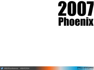 @SEATconference #SEAT2014
2007
Phoenix
 