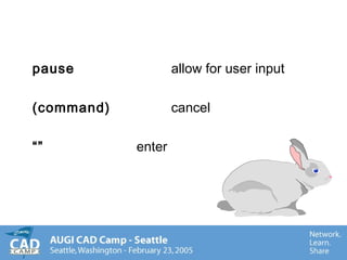 pause allow for user input
(command) cancel
“” enter
 