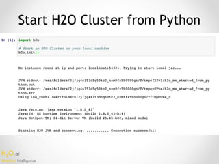 H2O.ai 
Machine Intelligence
Start H2O Cluster from Python
 