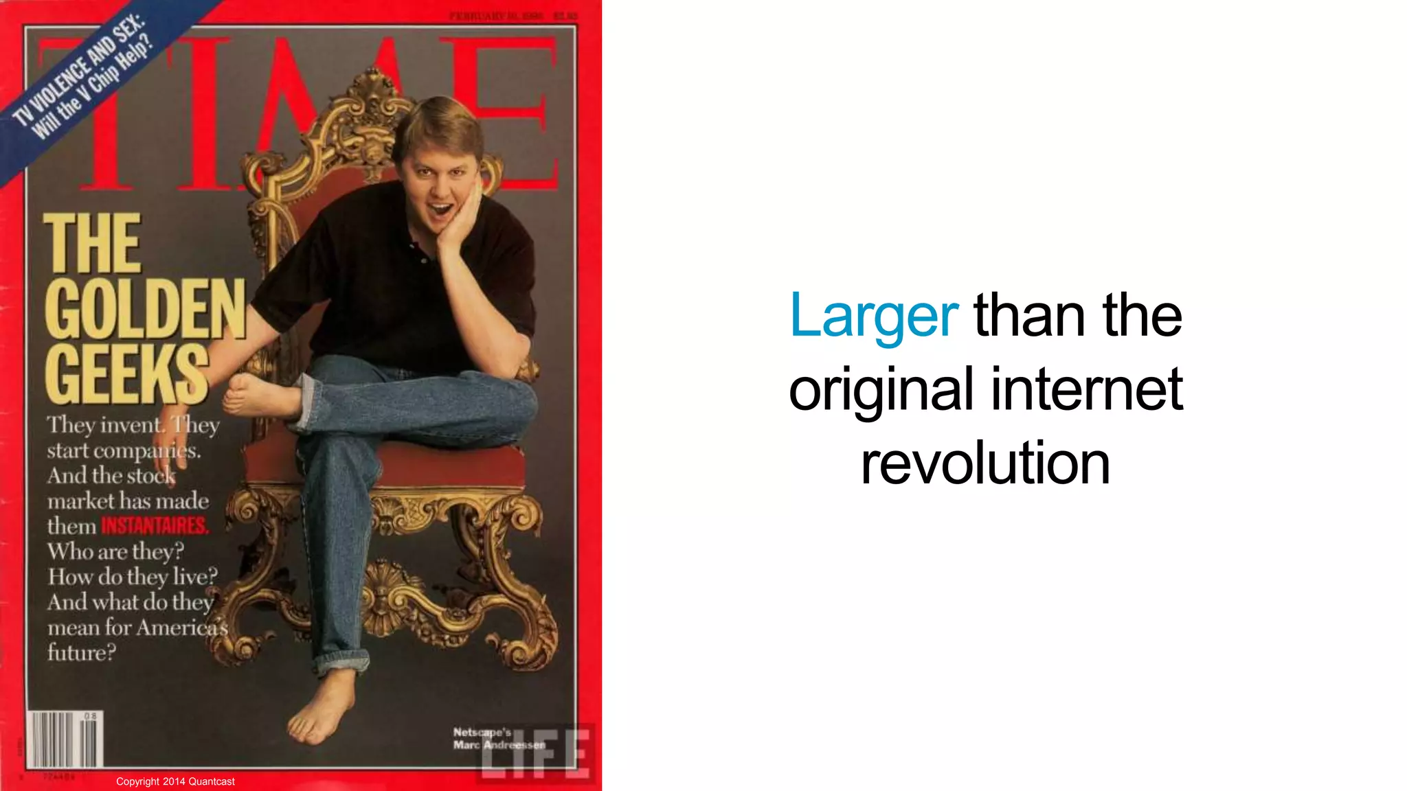 Copyright 2014 Quantcast 
Larger than the 
original internet 
revolution 
Copyright 2014 Quantcast 
 