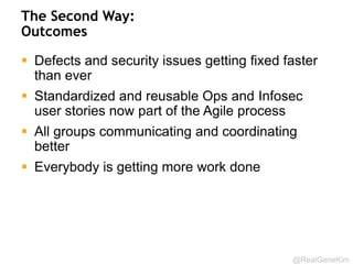Experiment: Reducing Batch Size By 50% 
And the customer got the feature in 
@RealGeneKim 
half the time! 
Source: Scott Prugh, Chief Architect, CSG, Inc. 
 
