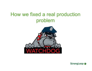 How we fixed a real production
problem
 