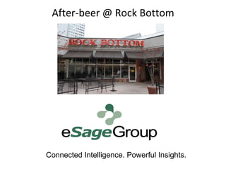 After-beer @ Rock Bottom
Connected Intelligence. Powerful Insights.
 