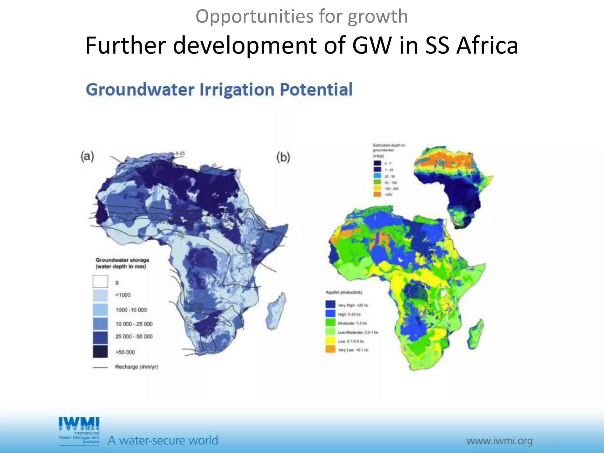 Opportunities for growth 
Further development of GW in SS Africa 
 