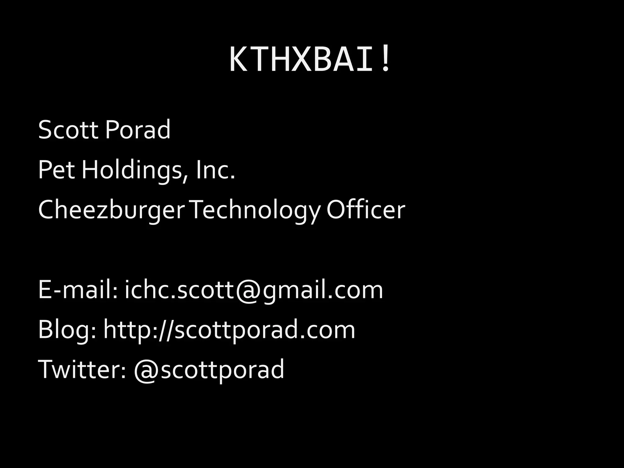 Scott Porad at Seattle Tech Startups on User Generated Content - May 2009