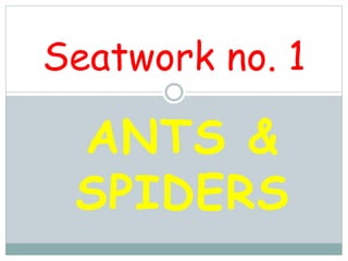 ANTS &
SPIDERS
Seatwork no. 1
 